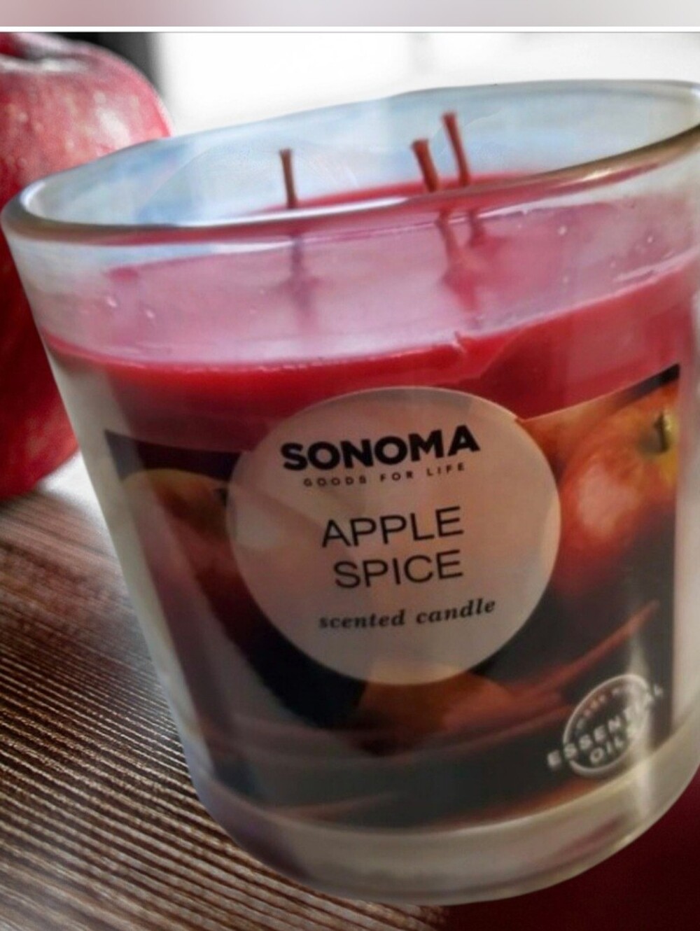 Sonoma Goods For Life Apple Spice 3 Wick Jar Candle 14-oz